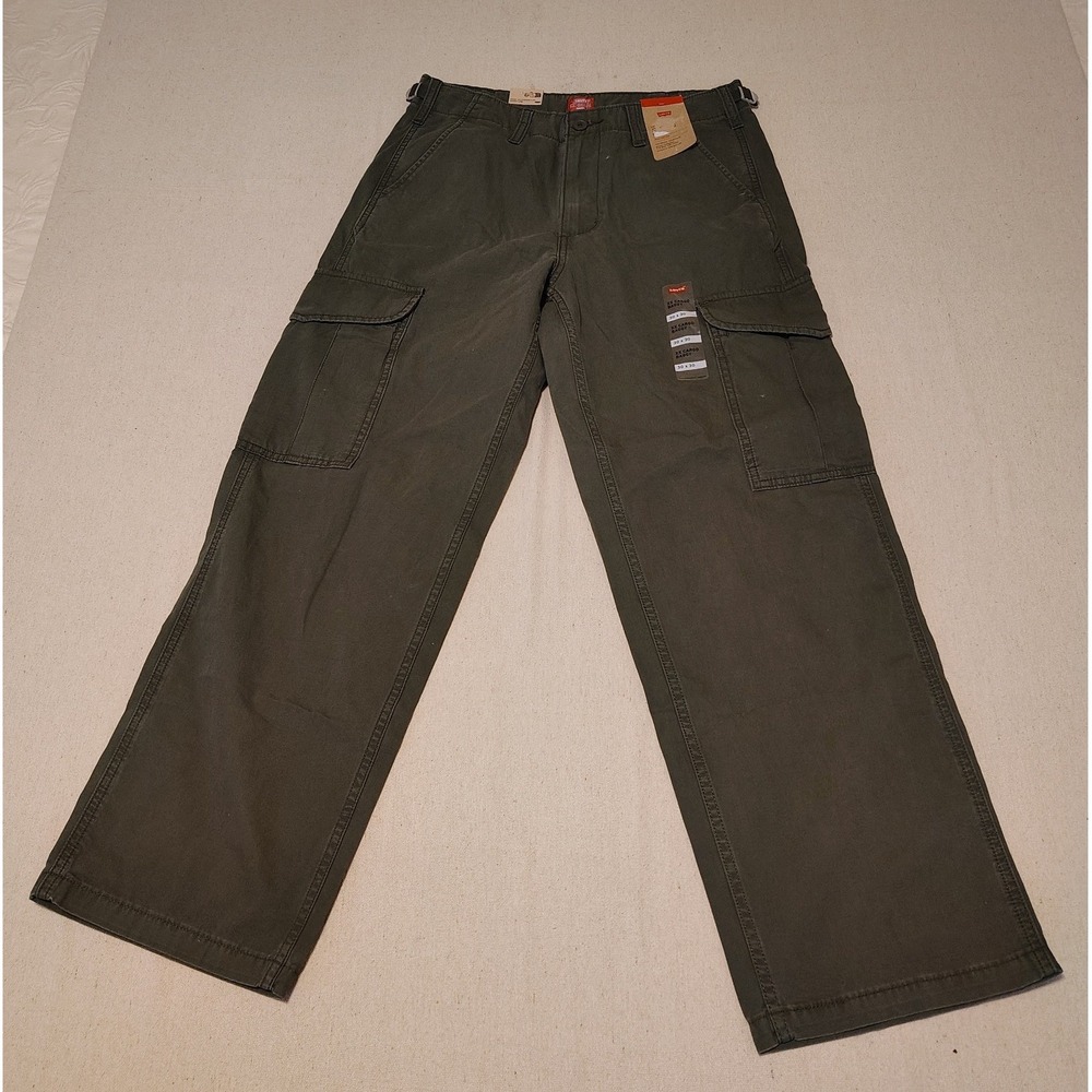 Levis XX Cargo Baggy Pants Mens 30x30 Olive Green Wide Leg Utility Trousers NEW